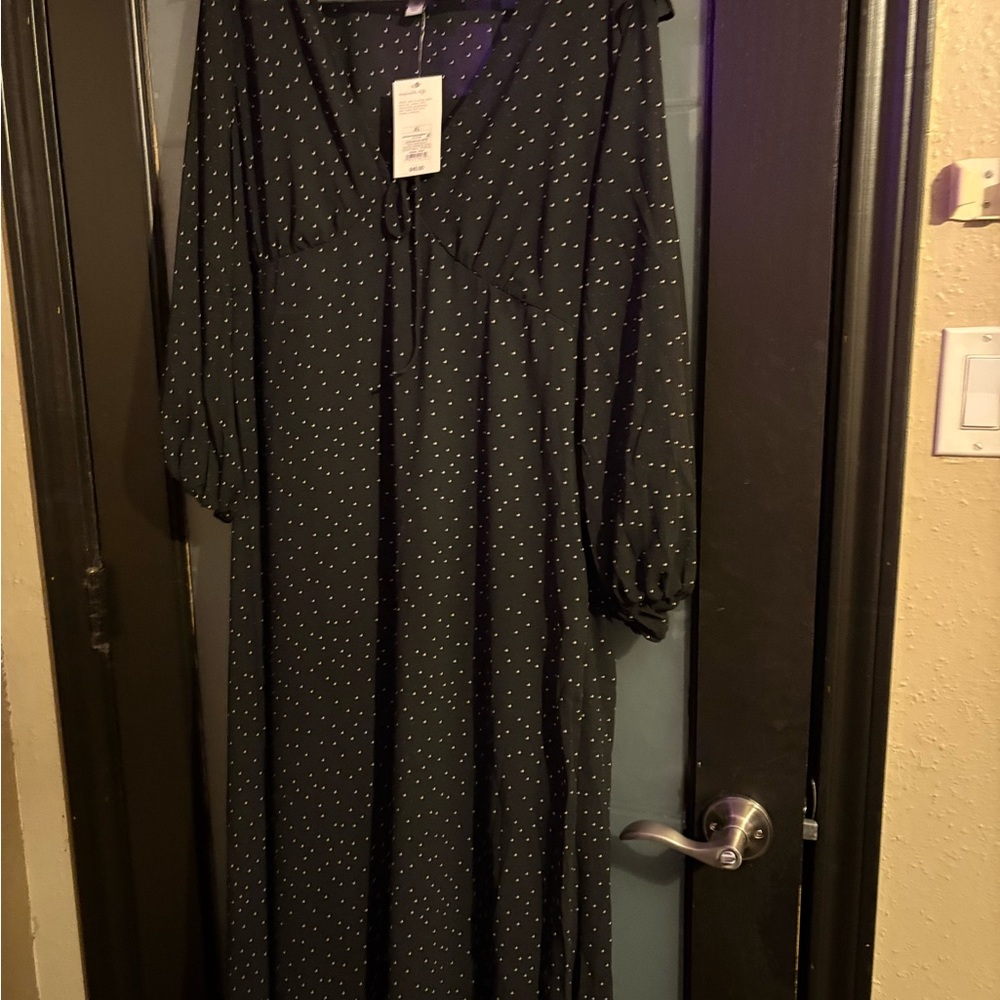 Elegant Black Polka Dot Dress